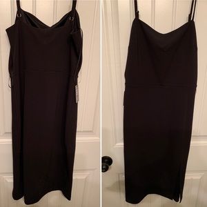 Express Front Slit Black Dress